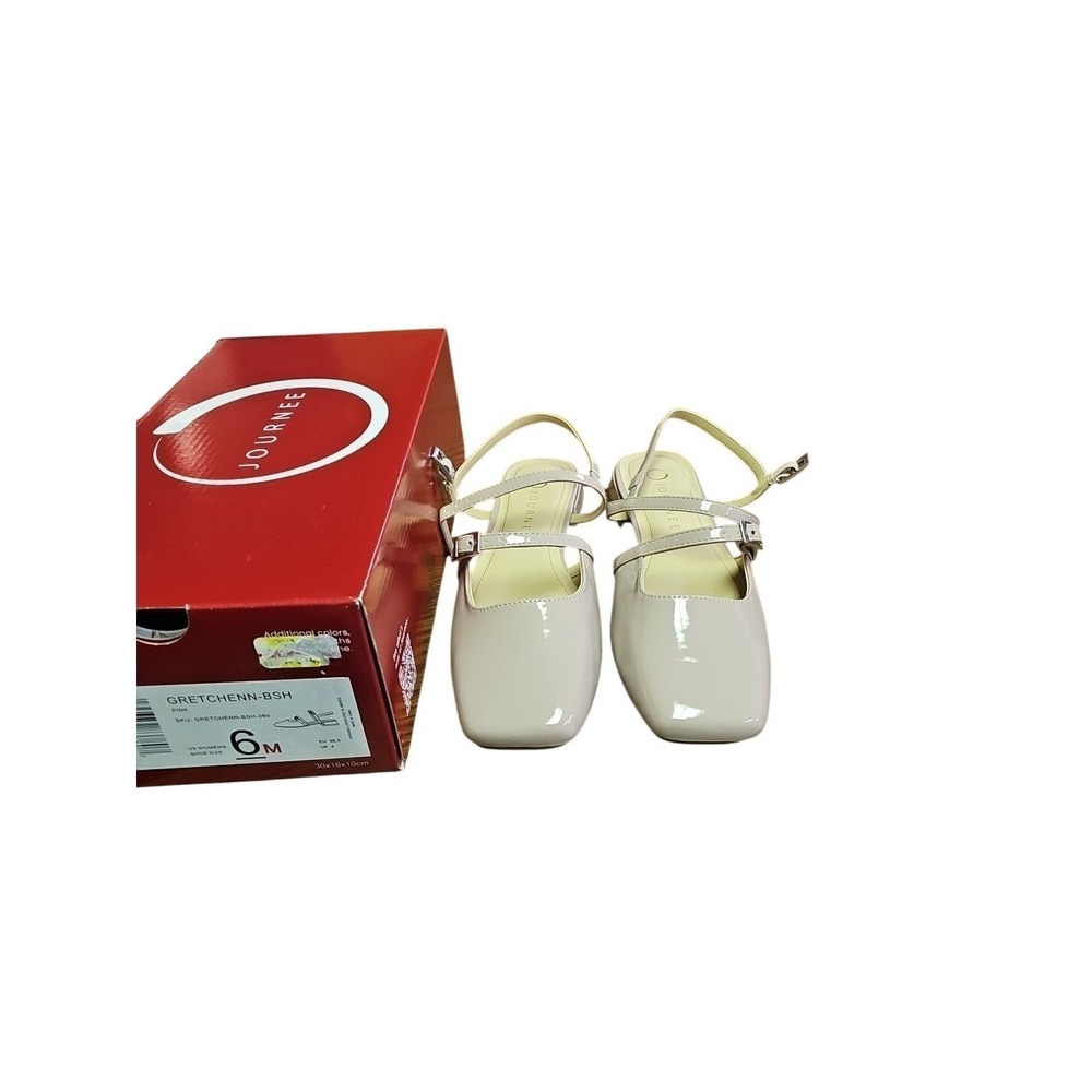 Journee Collection Gretchenn WD Mary Jane Flat Blush Size 6 M Strap Square Toe